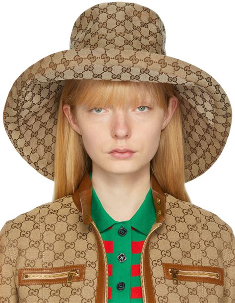 gucci wide brim hat|gucci sun visor hat.